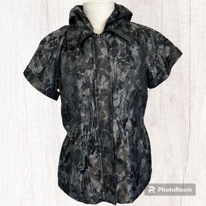 Women’s Grey Short-Sleeve Cinched Waist Jacket by Laundry by Shelli Segal Sz 8